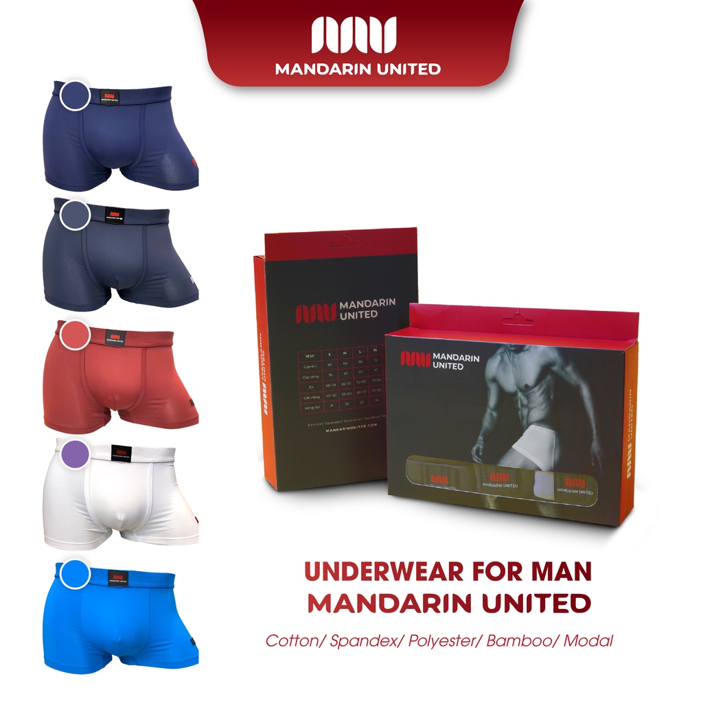 Quần lót nam MANDARIN sịp đùi trơn vải thun lạnh co giãn đa chiều - 02222