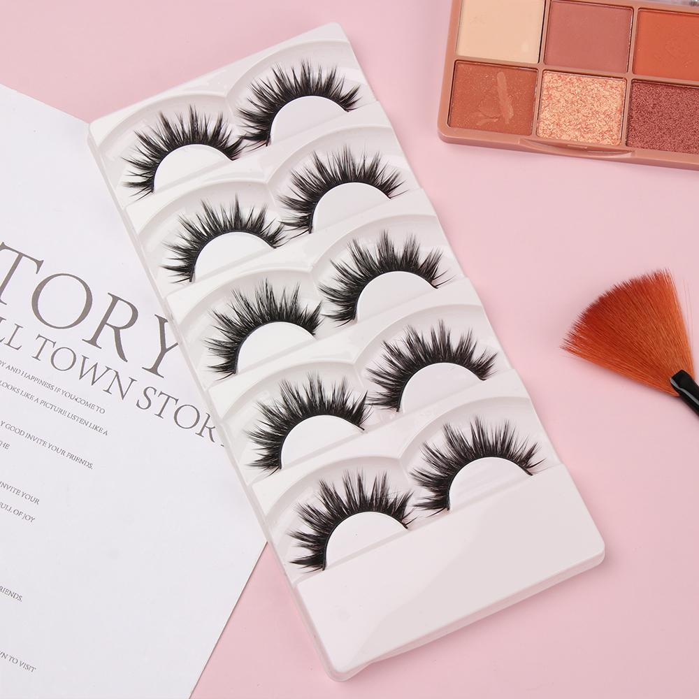 Set 5 Cặp Lông Mi Giả Dài Và Dày Tự Nhiên Màu Đen