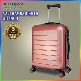 Vali Kéo Du Lịch Size 24 Inch Nhựa Cao Cấp Giá Rẻ Bền Đẹp Chống Va Đập Trầy Xước Bảo Hành 5 Năm Bamozo 8818