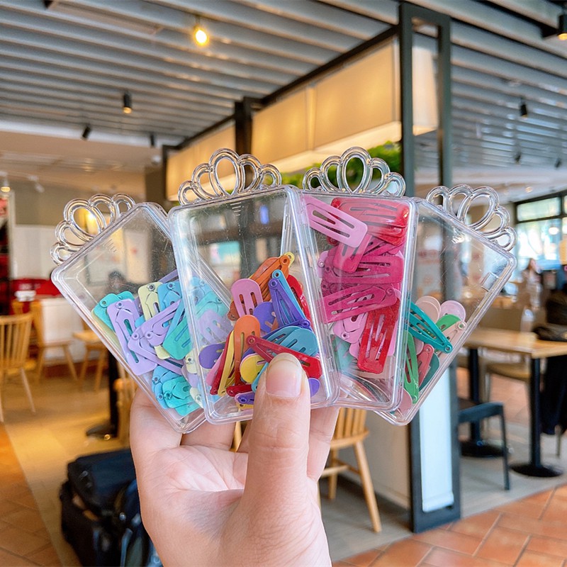 Hộp 30 kẹp tóc BB màu kẹo nhiều kiểu dáng và màu sắc tùy chọn dành cho trẻ em