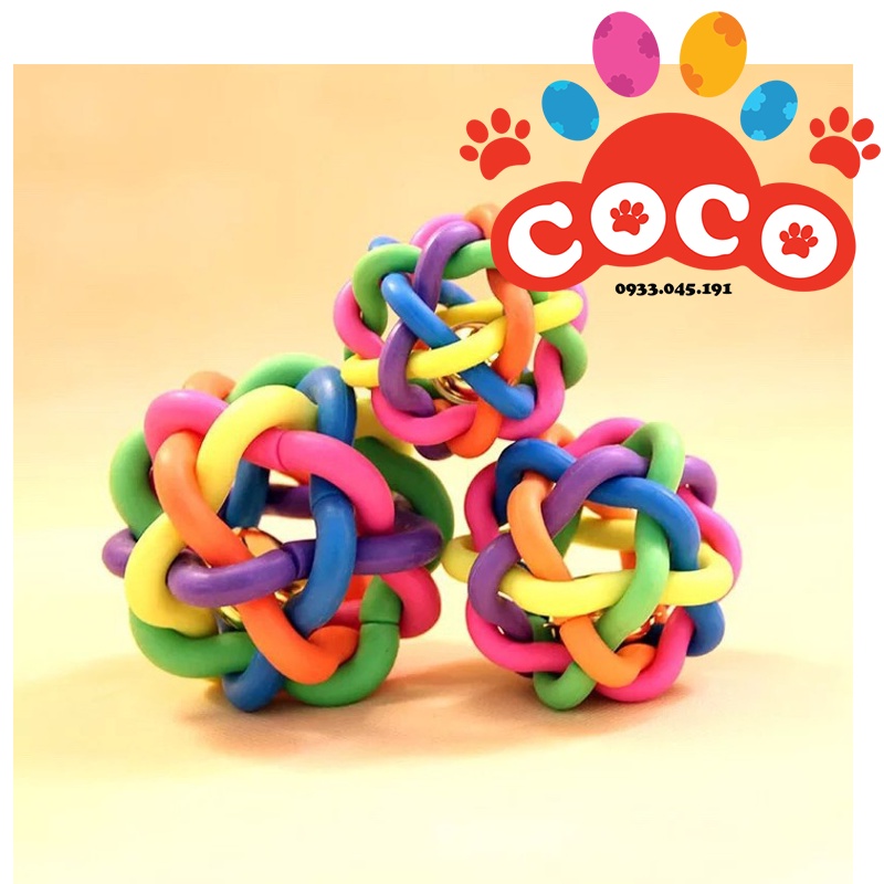 Đồ chơi banh có chuông 7 màu cho chó mèo