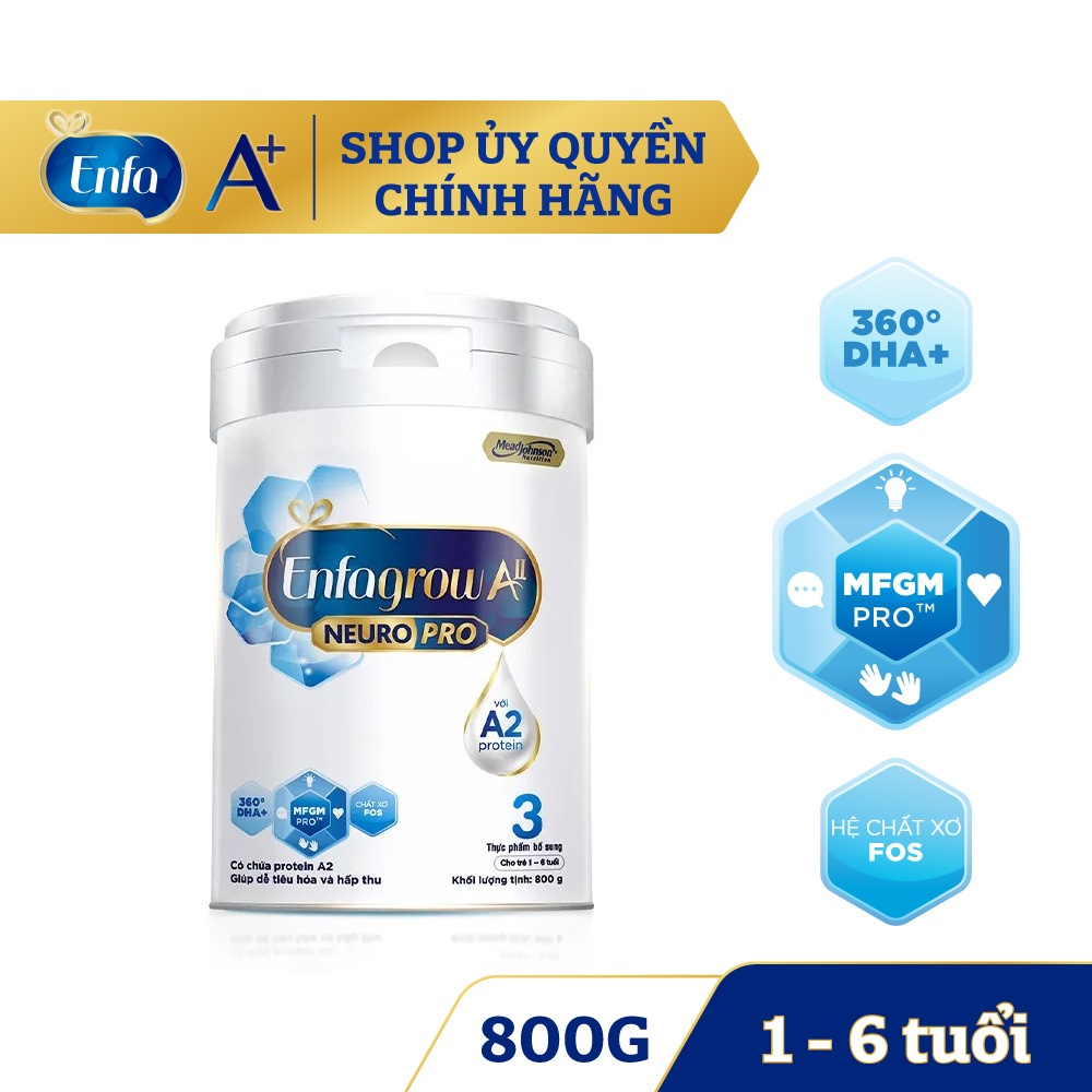 Sữa Bột Enfagrow A+ A2 Neuro pro số 3 800g [Date 2023]