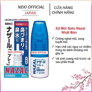 Xịt nghẹt mũi, sổ mũi sato nazal nhật bản 30ml