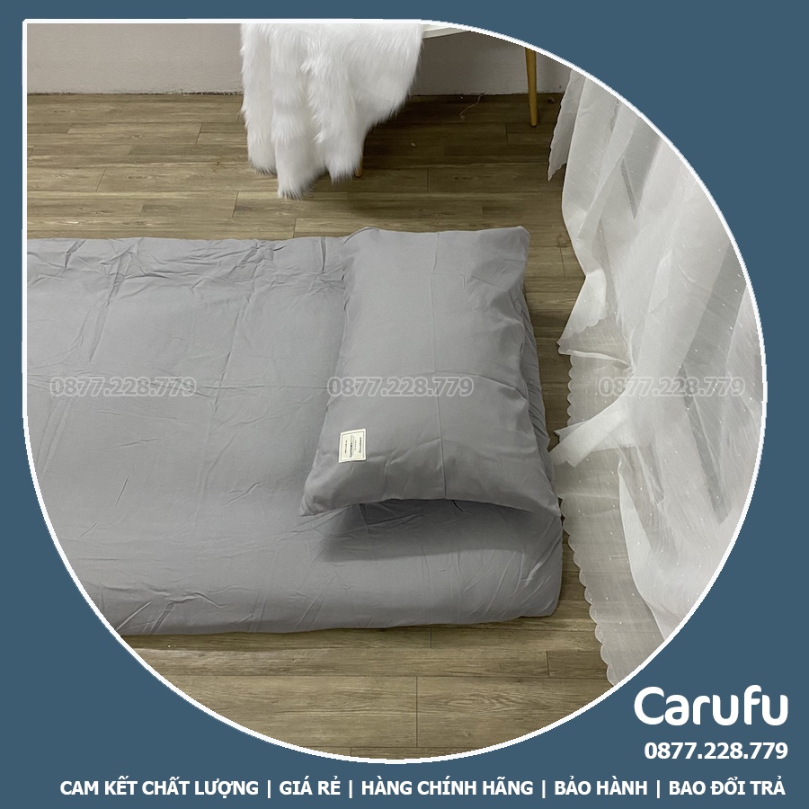 Ga nệm topper 1m x 2m Cotton Tici bo chun Mát lạnh giặt máy thoải mái | Carufu