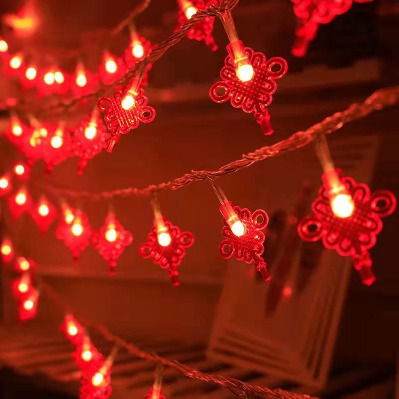 Dây đèn LED 10 bóng hình cá đôi phong cách Trung Hoa trang trí năm mới