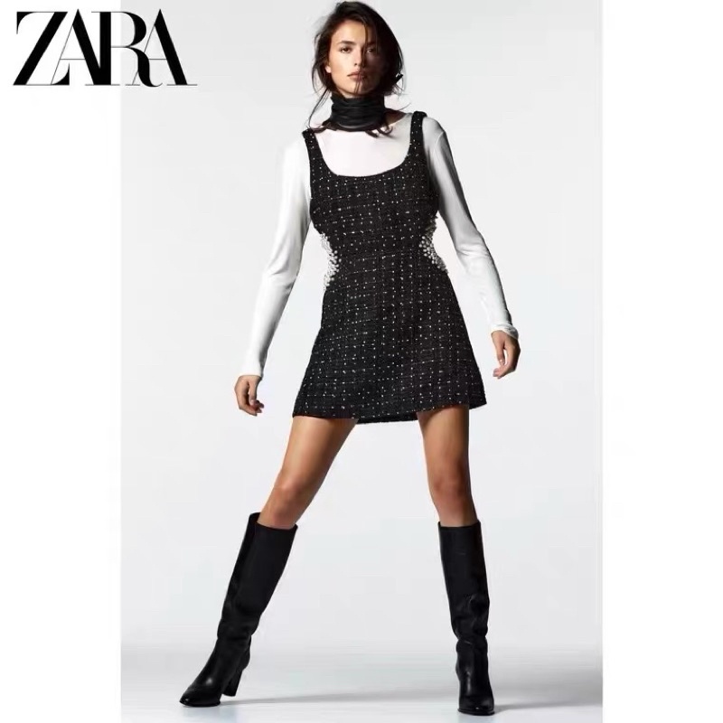 ĐẦM TWEED MINI KHOÉT EO #ZARA AUTHENTIC TUỒN STORE