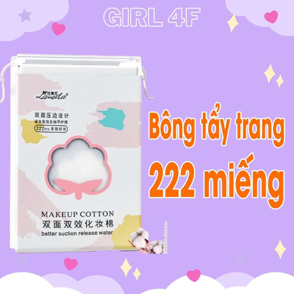 bông tẩy trang 222 miếng Lameila Makeup Cotton làm sạch lớp trang điểm hiệu quả phù hợp với mọi loại da hàng nội địa