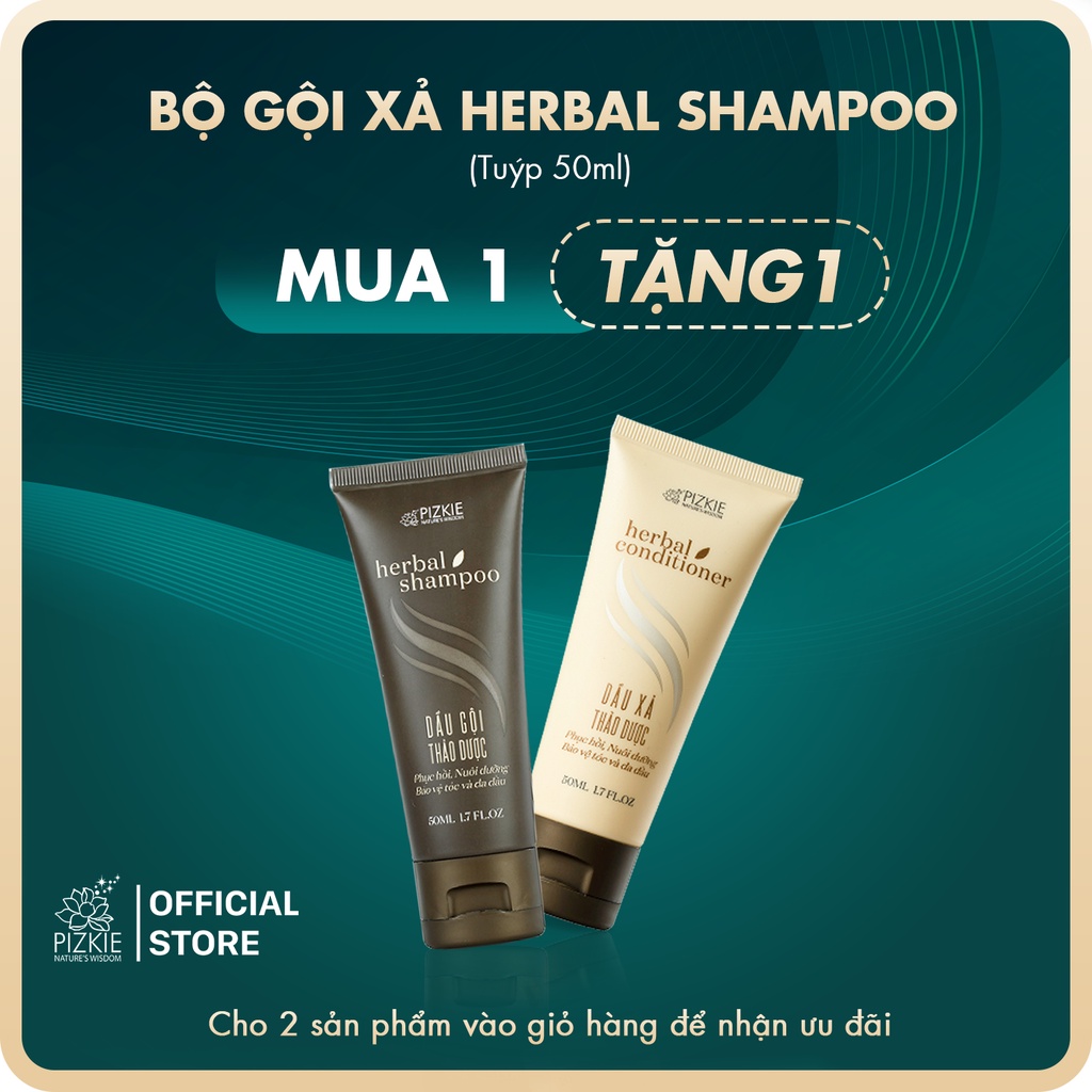 COMBO Dầu Gội - Xả ( 50ml ) Thảo Dược HERBAL SHAMPOO & HERBAL_CONDITIONER  Phục Hồi Nuôi Dưỡng Bảo Vệ Da Đầu| 2 chai 50m