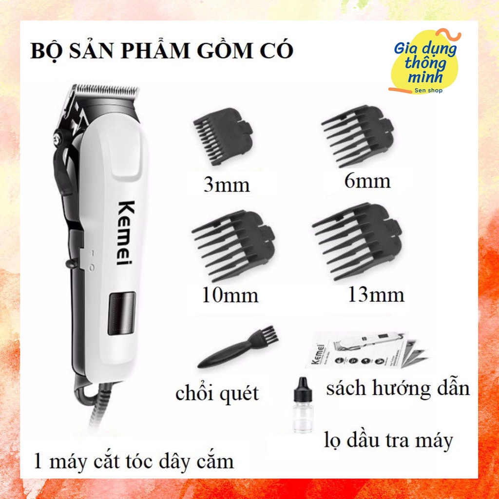 Tông Đơ Cắt Tóc Kemei 1407, KM-1998, KM-809A Dùng Pin Sạc