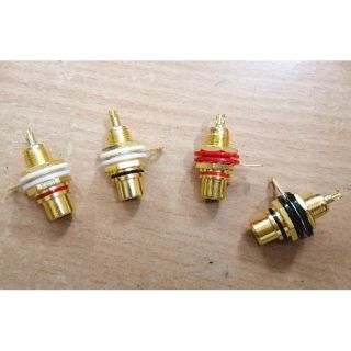 1 cặp đầu jack cái RCA hoa sen mạ vàng bắt vỏ máy