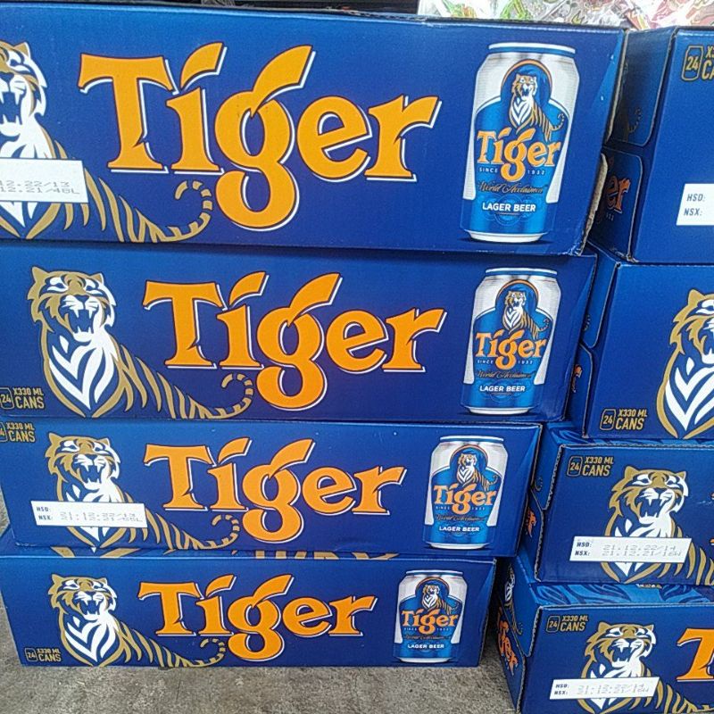 Lốc 6 Lon Bia Tiger/Tiger Nâu _ Mẫu Thường_ 6 Lon X 330ML