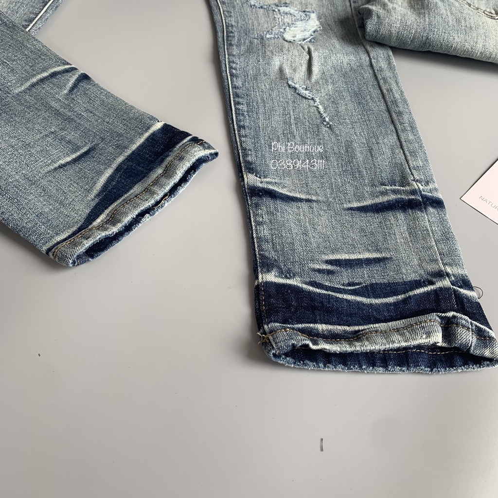 Quần Jean Denim Nam Amiri Dệt Chữ Dọc Pha Màu Siêu Nét QJ95P
