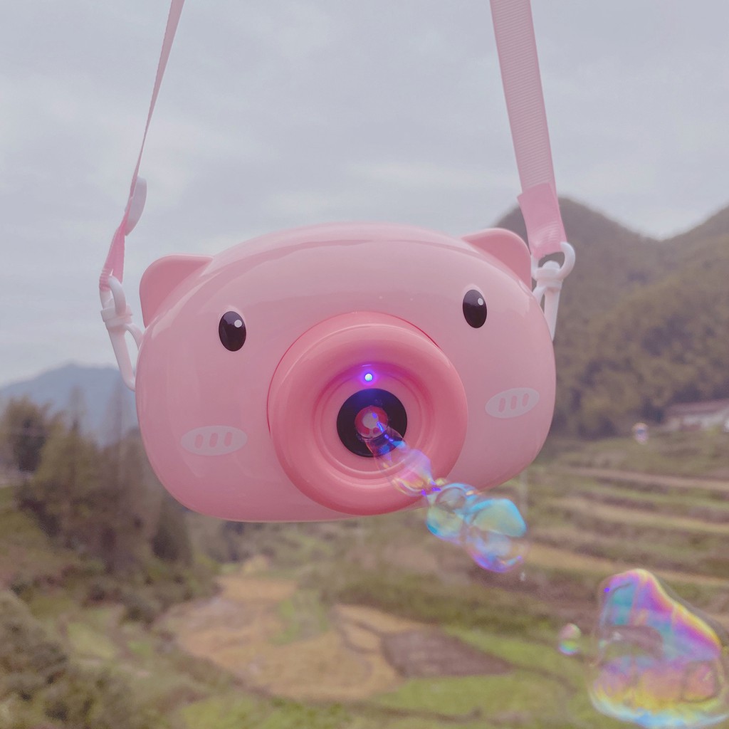 Máy ảnh bắn bong bóng hình heo siêu dễ thương