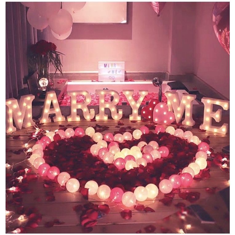 Đèn LED 26 Chữ Cái Và Chữ Số Bản To Đẹp Trang Trí Các Ngày Kỉ Niệm Ngày Lễ