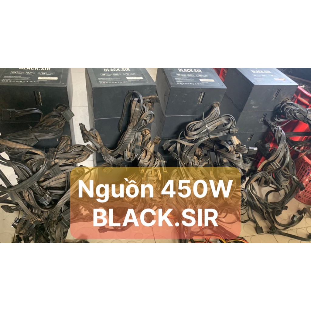 PSU BLACK.SIR 450W Công Xuất Thật Màu Đen - Fan 12 Và 2 Đầu Phụ Vga 8P Dành Cho Vga Cao - Vi Tính Bắc Hải