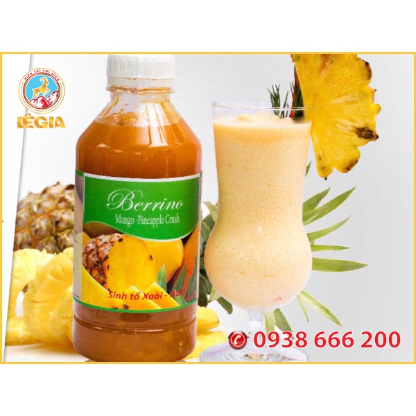 Sinh Tố BERRINO Xoài Dứa 1L (PINEAPPLE MANGO SMOOTHIE BASE)