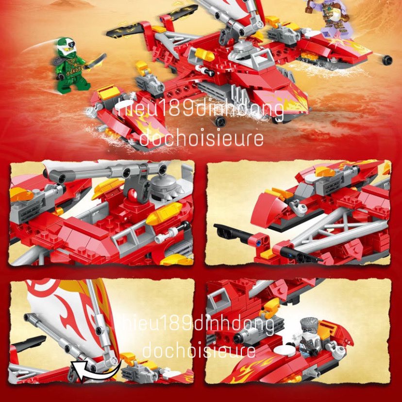 Lắp ráp xếp hình Ninjago thuyền chiến đấu của ninja 61105