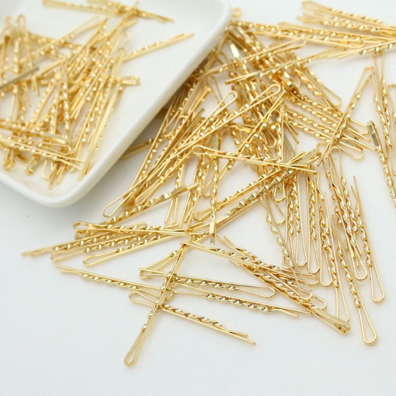Set 12 Kẹp Tóc Hợp Kim Màu Vàng Đồng Phong Cách Tối Giản Cho Nữ