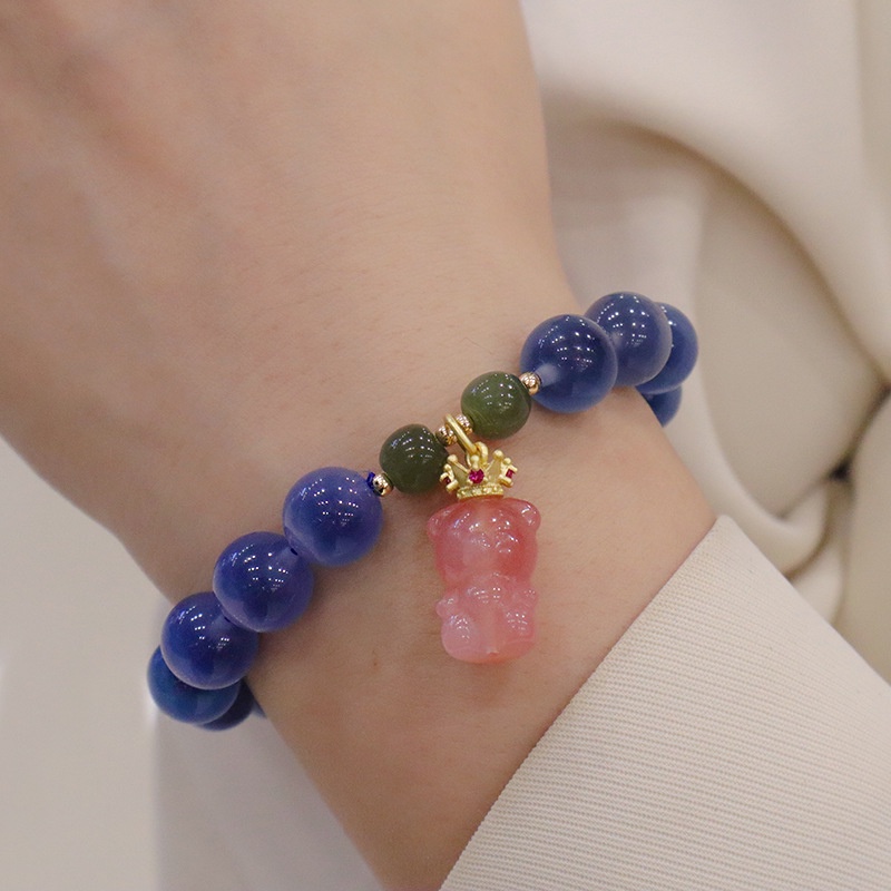 Hàng Mới Về [Hàng Mới Về] Vòng Tay Chuỗi Hạt Đá Mã Não Màu Hồng Xinh Xắn