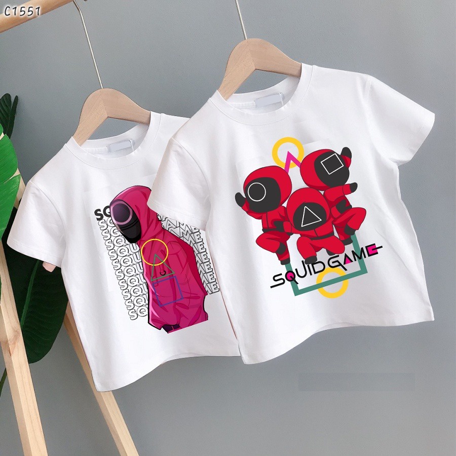 ÁO THUN UNISEX SQUID GAME TRÒ CHƠI CON MỰC HOT PHÔNG NAM NỮ GIA ĐÌNH CẶP ĐÔI CÓ SIZE TRẺ EM CHO BÉ TRAI GÁI AOMIVN