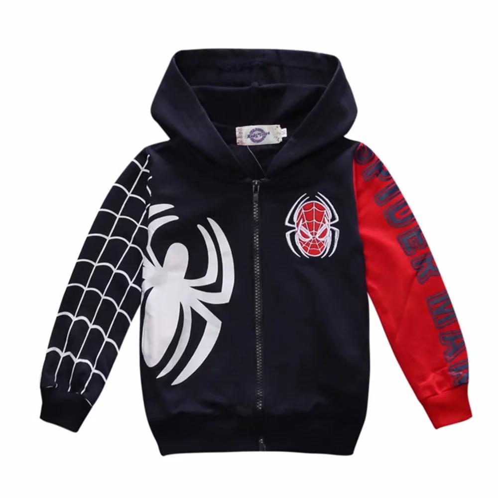 Áo khoác hoodie có trùm đầu in hình Spiderman cho bé trai