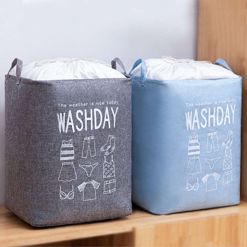 [CHỌN MÀU] Giỏ đựng quần áo bằng vải cỡ lớn, túi đựng chăn màn đa năng washday có thể gấp gọn