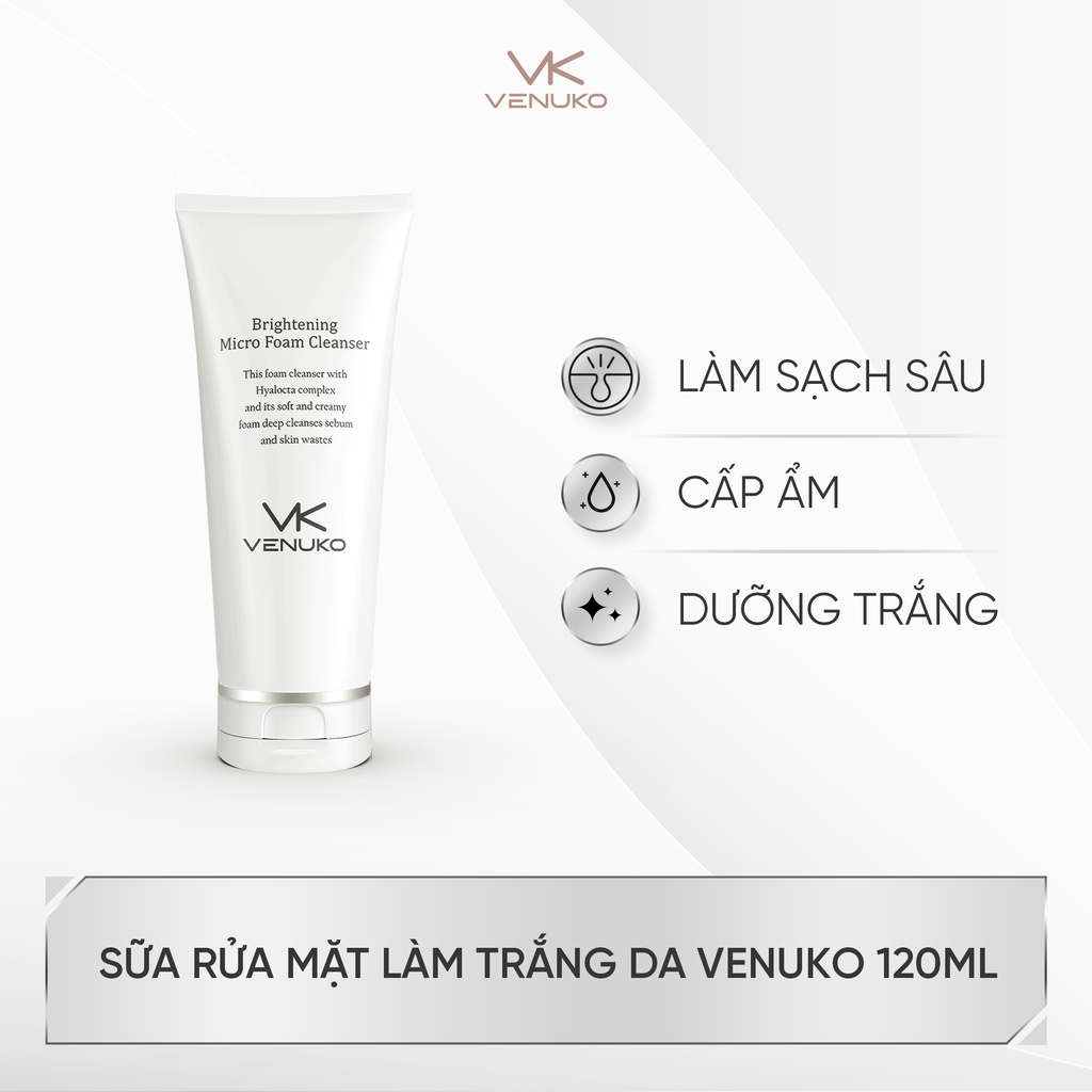 Sửa rửa mặt Venuko 150ml + Tinh chất Exo 50ml + Kem chống nắng Venuko 60ml