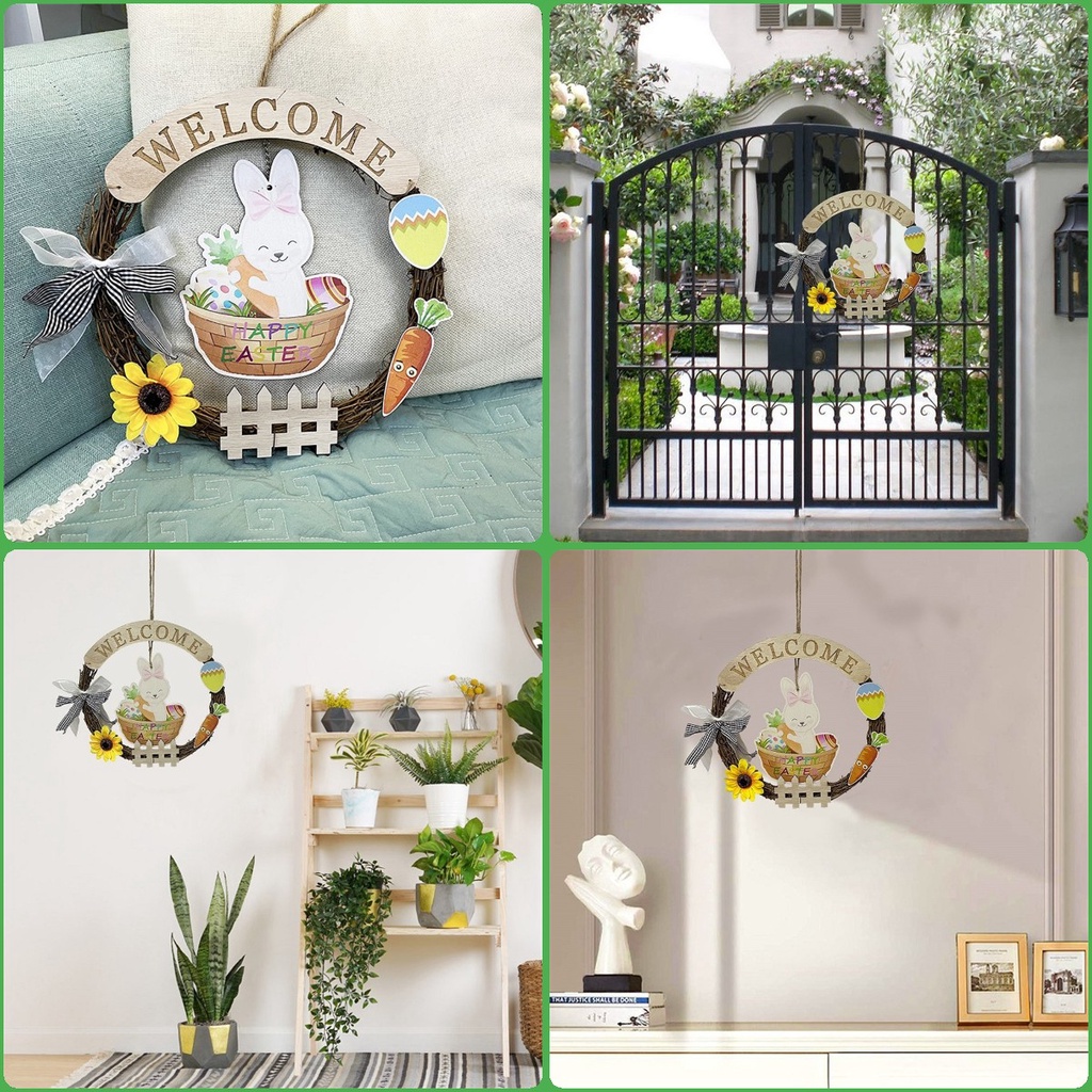 🔥Hot giảm giá🔥Biển hiệu treo cửa trang trí nội thất nhà cửa hình vòng hoa tích hợp chữ welcome