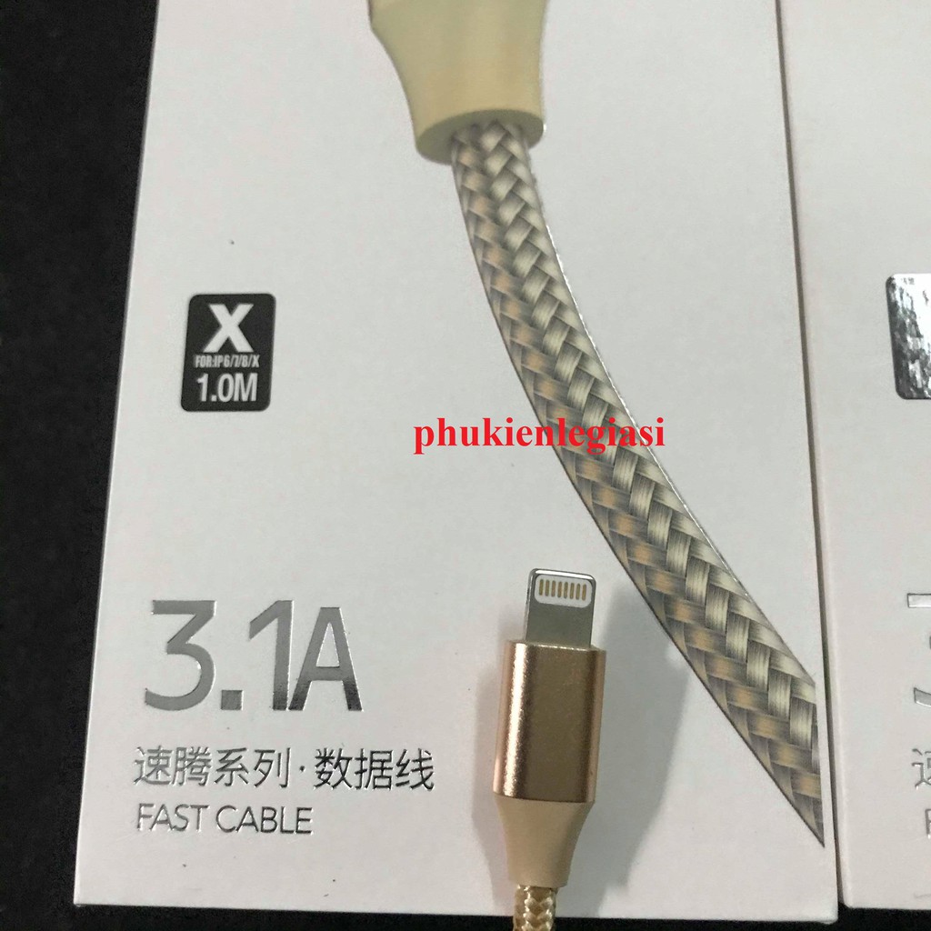 (Loại tốt)Cáp sạc dây dù C Lecun GS10 (FTL20) BỌC DÙ Micro usb Type C Lightning Iphone