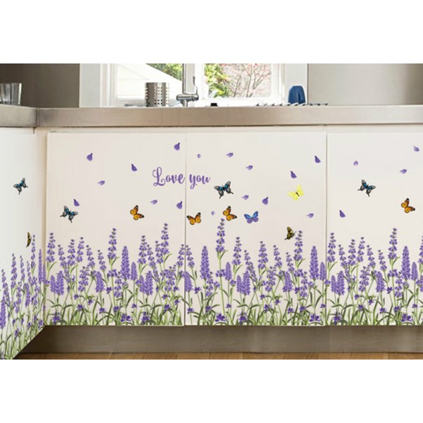 Decal dán chân tường hình hoa lavender