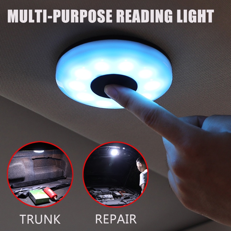 Đèn LED Đọc Sách Không Dây Hình Tròn 3 Màu Tùy Chỉnh Kèm Sạc USB Tiện Dụng Cho Xe Hơi