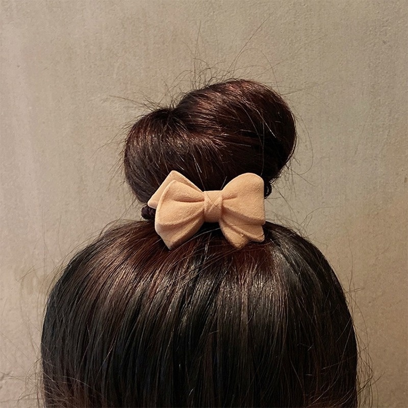 Dây cột tóc cao su đính nơ phong cách retro Hàn Quốc thời trang