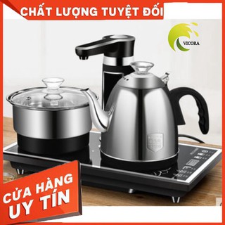 Ấm đun nước inox 304 vcr3500s màu đen | bàn trà điện đun nước pha trà hoàn toàn tự động cảm ứng