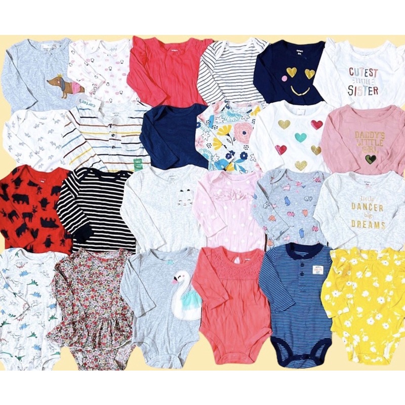 (Chọn mẫu size 24M) Bodysuit Carter, Bodychip dài tay cho bé trai, bé gái