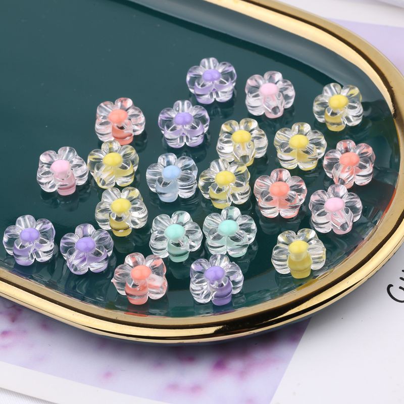 Charms Set 50 Hạt Nhựa acrylic Trong Suốt Nhiều Màu Dùng Làm Trang Sức Thủ Công