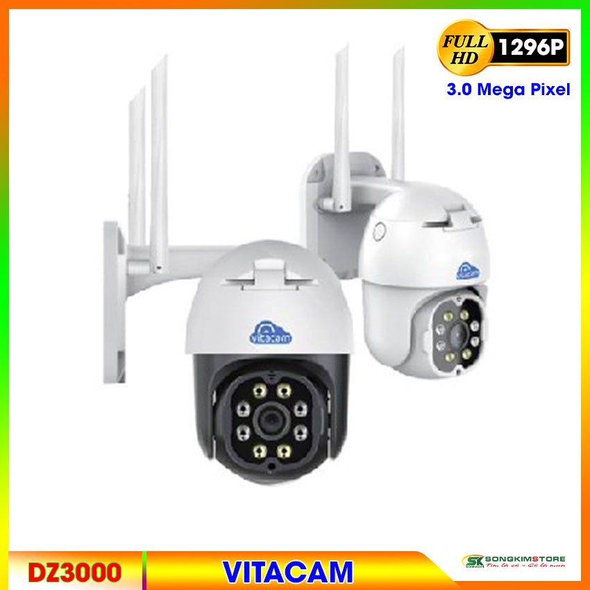 [FREE SHIP đơn 50K] Camera Wifi IP Vitacam DZ3000 1296P 3.0Mp xoay 355 độ - BH 12 tháng