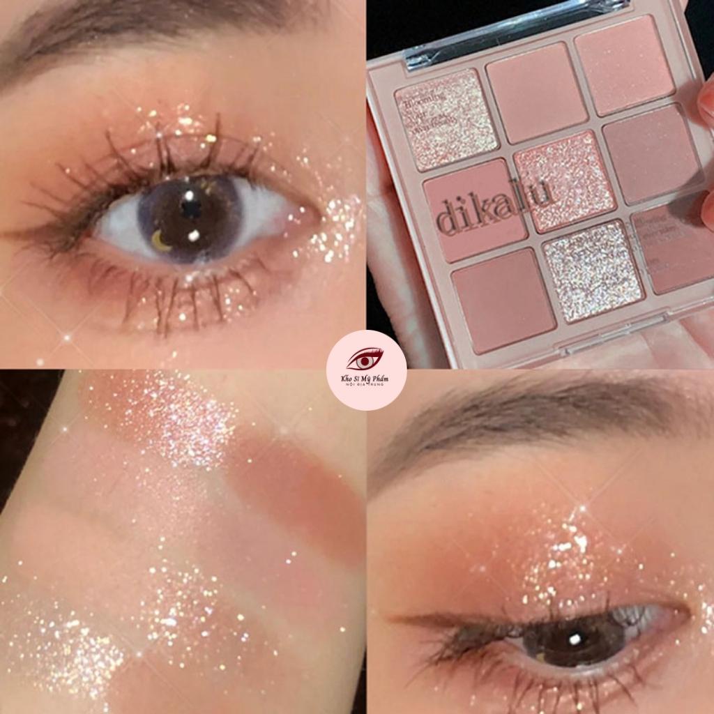 Phấn mắt DIKALU 9 ô màu nhũ tông nude - bảng phấn mắt jint