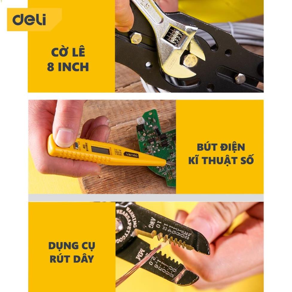 Bộ Dụng Cụ Sửa Chữa Đa Năng 124 Chi Tiết Deli Cao Cấp Chính Hãng - Sử Dụng Nhiều Mục Đích, An Toàn, TIện Lợi - DL5969 .