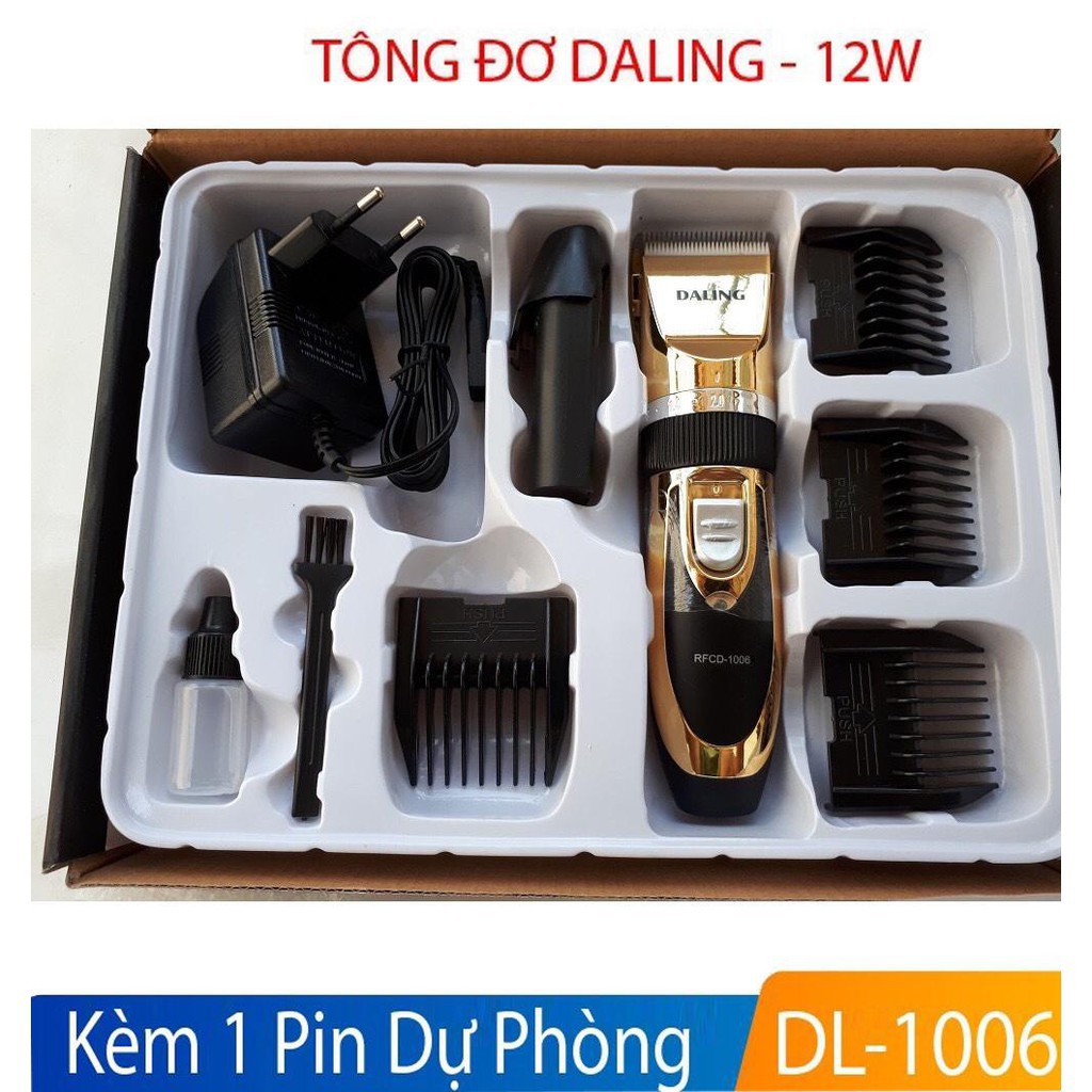 Tông đơ cắt tóc 12W kèm pin dự phòng DALING 1006 cao cấp DC05