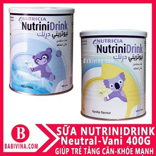 [ĐỦ VỊ] Sữa Bột Nutrinidrink Powder 400G Hương Vanila - Neutral (NUTRINI DRINK)