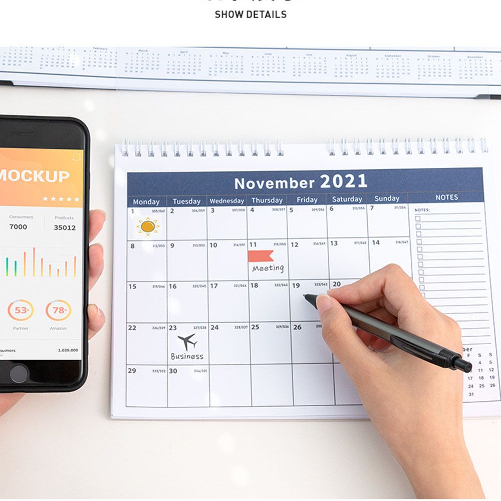 UUMIR Lịch treo tường 2022 ghi chú kế hoạch theo tháng sáng tạo tiện dụng