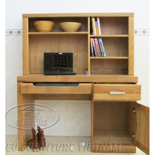 Bàn học sinh bàn làm việc có kệ sách gỗ sồi Mỹ