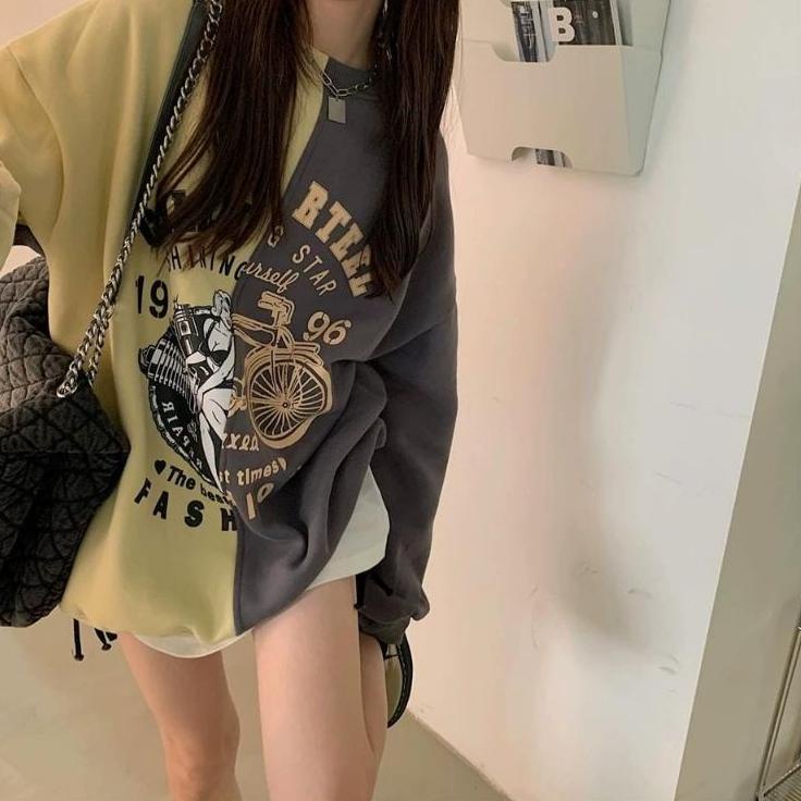 Áo Sweater Thiết Kế Mới Thời Trang Theo Phong Cách Hàn Quốc DJ052 | Áo Len Kết Hợp | Trang Phục Cơ Bản Dành Cho Nữ DJ0