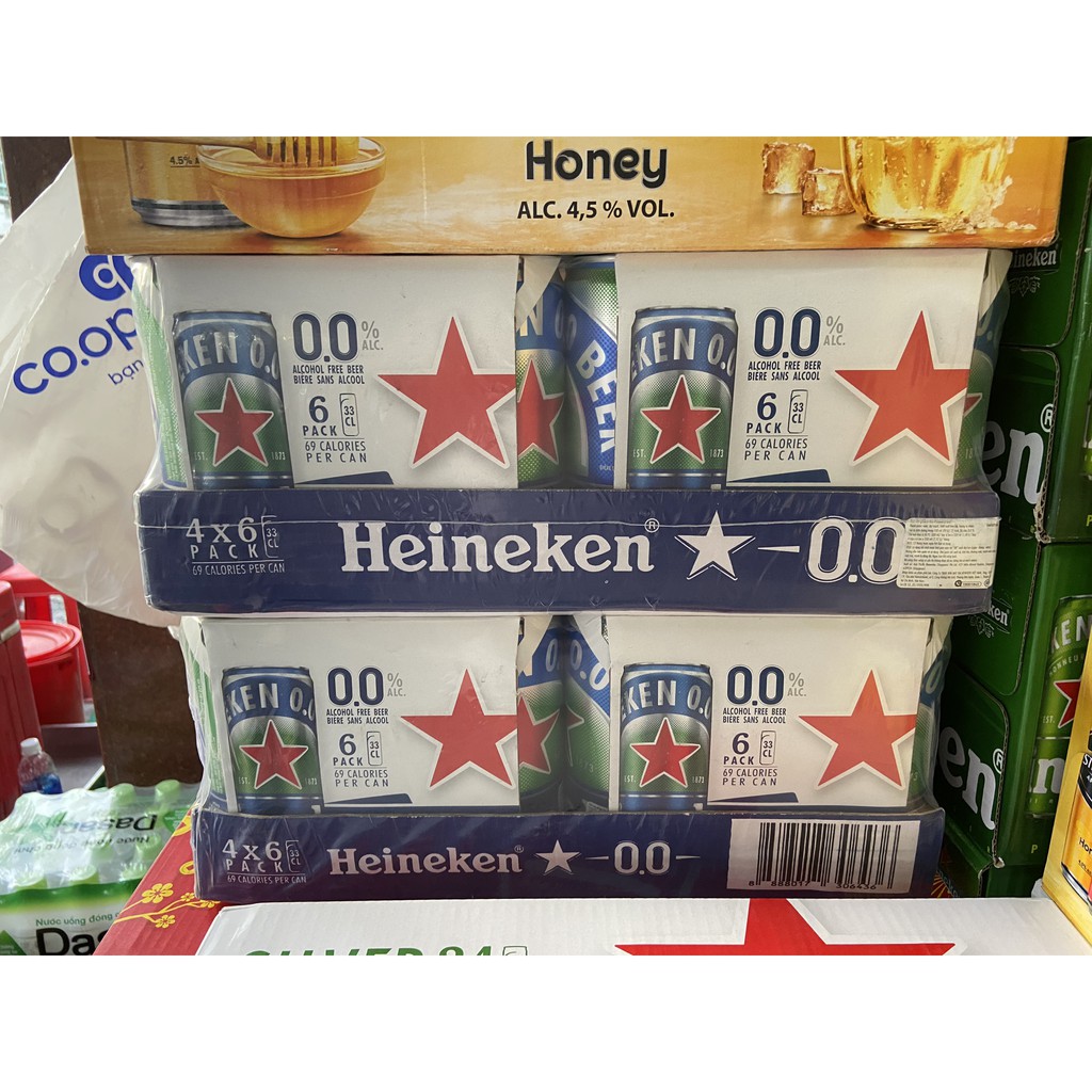 Lốc 6 Lon Cao Bia Heineken 0.0% Cồn - 0.0 Độ 330ml/Lon Date Luôn Mới