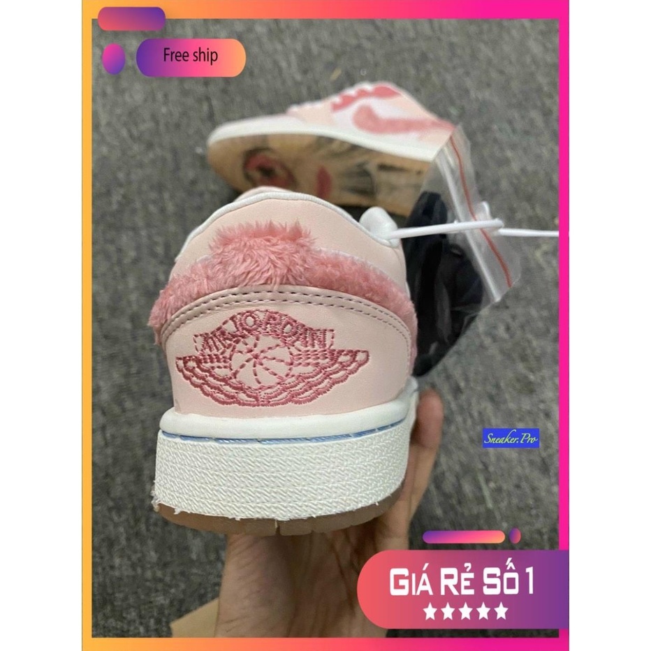 Giày thể thao sneaker Air Jordan 1 Low SE Mighty Swooshers Pink  mắt thần cổ thấp siêu đẹp, cá tính dành cho nữ