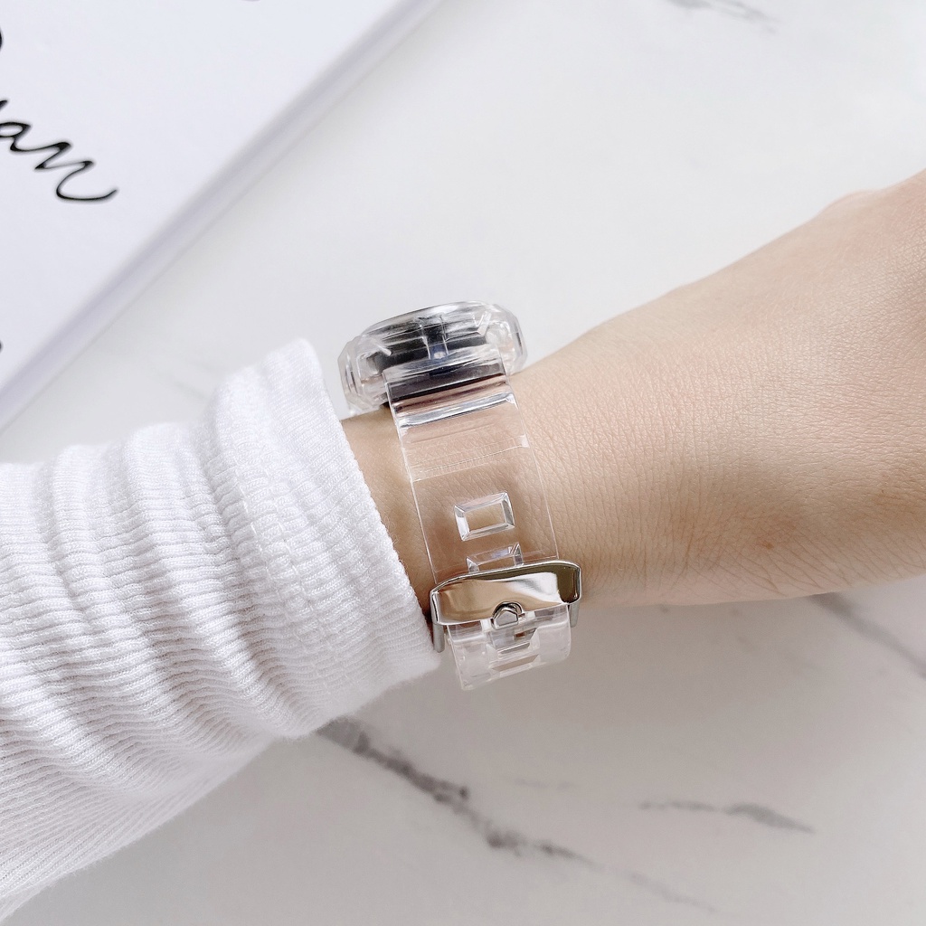 Dây Đeo Silicon Trong Suốt Cho Đồng Hồ Thông Minh Xiaomi Mi band 5 Miband 7 6 5