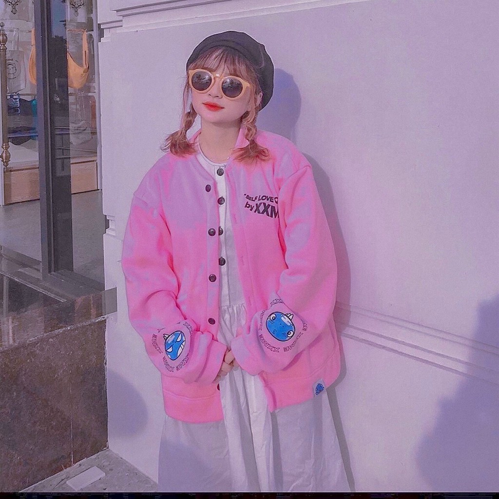 Áo Khoác Cardigan Thun Nỉ Ngoại In Hình Họa Tiết Cute Siêu Đẹp
