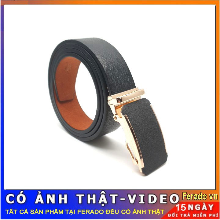 Dây Thắt Lưng Mặt Trơn Đen Thời Trang Nam