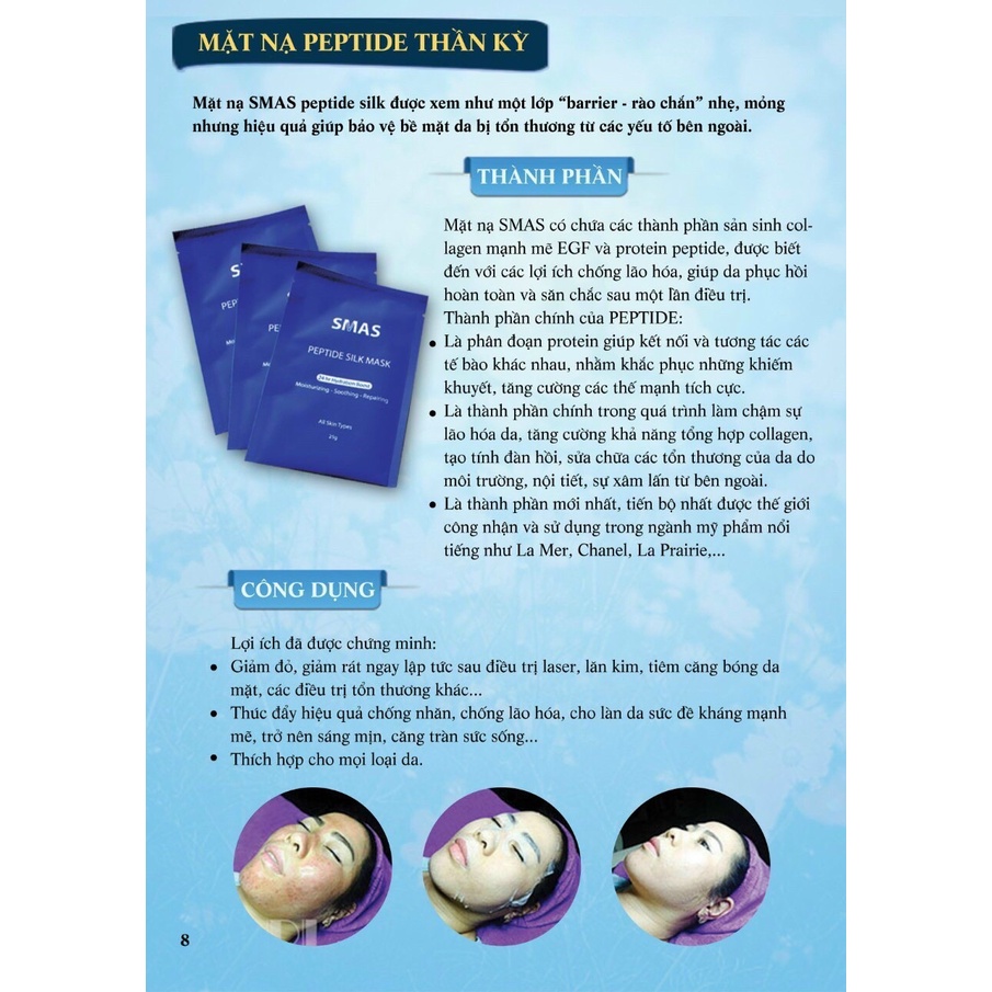 [ HÀNG CÔNG TY ] Mặt Nạ Dưỡng Và Phục Hồi Da SMAS Peptide Silk Mask Nhật