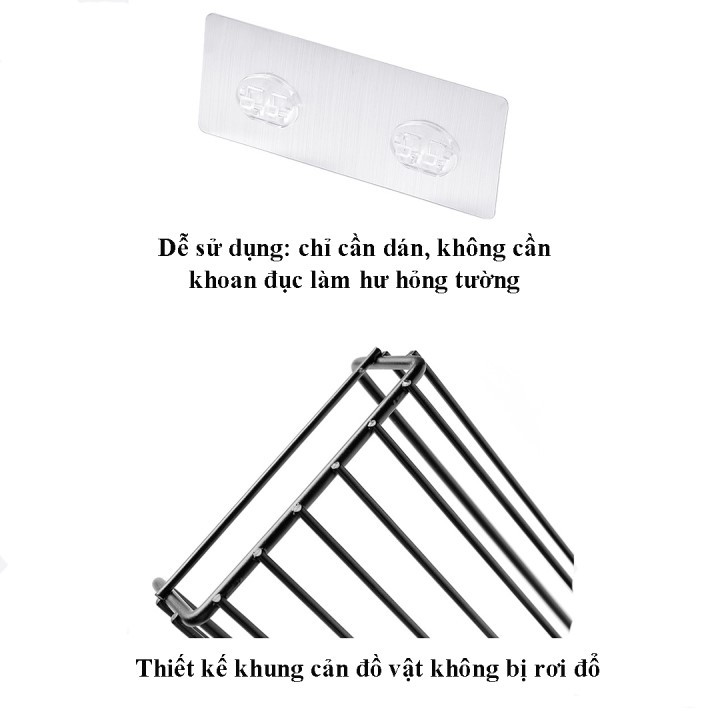 Kệ nhà tắm 2530 giá sắt để đồ đa năng dán tường cực chắc không cần khoan đục Phặn Phặn